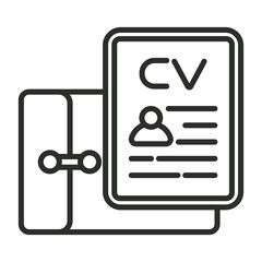 Curriculum Vitae outline icon, editable vector illustration and transparent graphic element. Isolated on white background