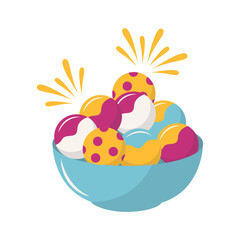 Happy Diwali Cartoon Element. Isolated on White Background. Vector Illustration.