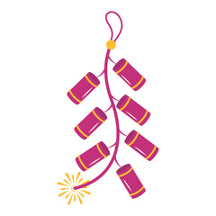 Happy Diwali Cartoon Element. Isolated on White Background. Vector Illustration.