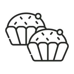 Brigadeiro icon, Brazilian food symbol outline icon, editable vector illustration and transparent graphic element. Isolated on white background