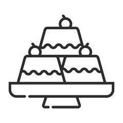 Quindim icon, Brazilian food symbol outline icon, editable vector illustration and transparent graphic element. Isolated on white background