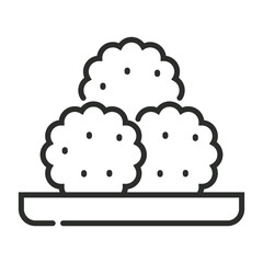 Cocada icon, Brazilian food symbol outline icon, editable vector illustration and transparent graphic element. Isolated on white background