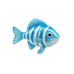 Vibrant Blue and White Ceramic Fish Figurine