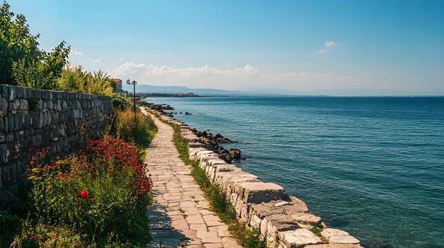 Breathtaking Sea View from Breakwater in Pomorie - Ideal for Travel Blogs and Websites