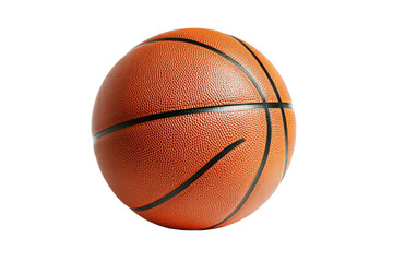 Obraz premium A close up shot of a basketball with black lines on an isolated black plain studio background image