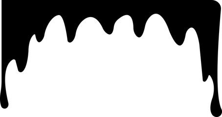 Dripping paint or ink stain icon in flat. Isolated on transparent background