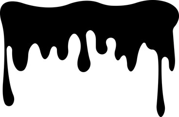 Dripping paint or ink stain icon in flat. Isolated on transparent background
