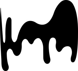 Dripping paint or ink stain icon in flat. Isolated on transparent background
