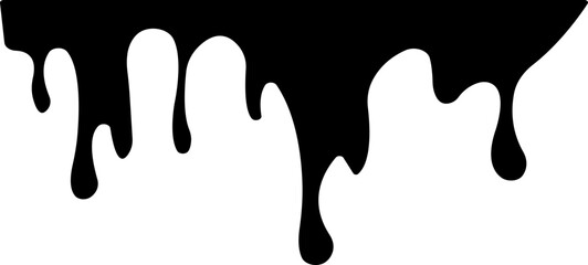 Dripping paint or ink stain icon in flat. Isolated on transparent background