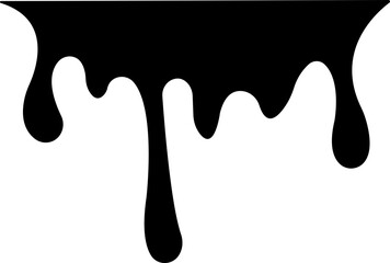 Dripping paint or ink stain icon in flat. Isolated on transparent background