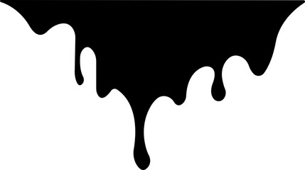 Dripping paint or ink stain icon in flat. Isolated on transparent background