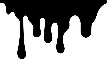 Dripping paint or ink stain icon in flat. Isolated on transparent background