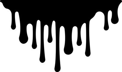 Dripping paint or ink stain icon in flat. Isolated on transparent background