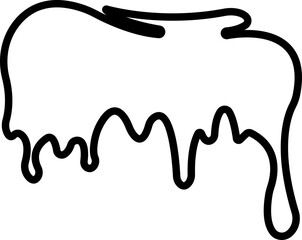 Dripping paint or ink stain icon in line. Isolated on transparent background