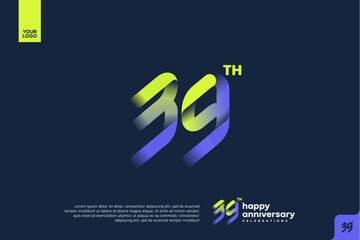 Modern 39th Anniversary Celebration with Gradient Number and Minimalist Design for Corporate or Startup Branding