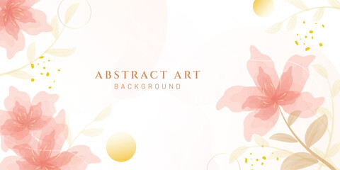Luxury watercolor floral art background
