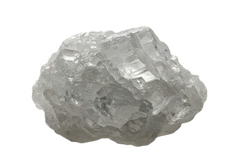 Naklejka premium Natural sea salt crystal with rough texture and semi-transparent appearance, isolated on transparent background. 
