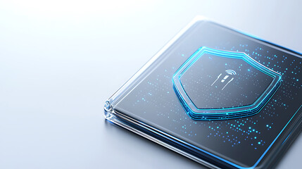 Advanced wireless security device for home technology showcase modern environment close-up view cybersecurity concept