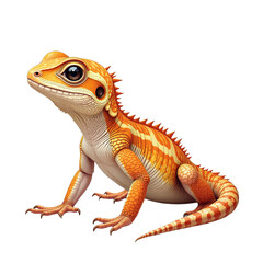 Obraz premium Orange bearded dragon lizard illustration, for design or website use, Isolated on transparent background, png