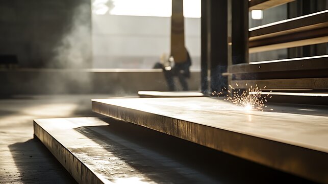 Metalworking with Sparks in a Workshop - Powered by Adobe