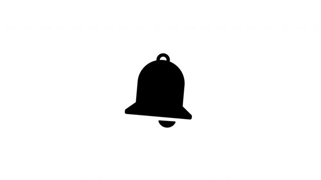 Animation of the bell icon. Ringing bell icon. Loopid stock video 4k, motion animation 