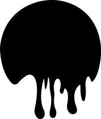 Dripping paint or ink icon in flat. Isolated on transparent background