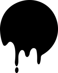 Dripping paint or ink icon in flat. Isolated on transparent background