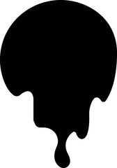 Dripping paint or ink icon in flat. Isolated on transparent background