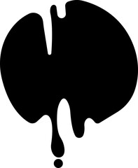 Dripping paint or ink icon in flat. Isolated on transparent background