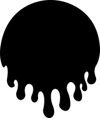 Dripping paint or ink icon in flat. Isolated on transparent background