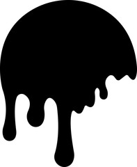 Dripping paint or ink icon in flat. Isolated on transparent background