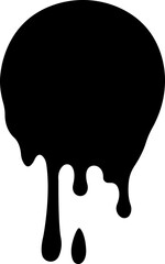 Dripping paint or ink icon in flat. Isolated on transparent background