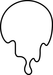 Dripping paint or ink icon in line. Isolated on transparent background