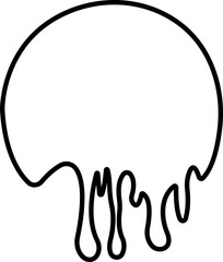 Dripping paint or ink icon in line. Isolated on transparent background