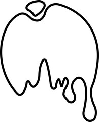 Dripping paint or ink icon in line. Isolated on transparent background