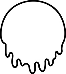 Dripping paint or ink icon in line. Isolated on transparent background