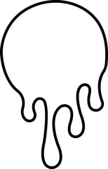 Dripping paint or ink icon in line. Isolated on transparent background