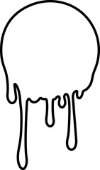 Dripping paint or ink icon in line. Isolated on transparent background