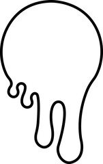 Dripping paint or ink icon in line. Isolated on transparent background