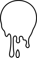 Dripping paint or ink icon in line. Isolated on transparent background