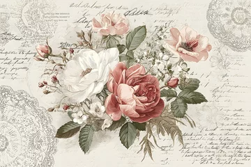 Stickers Bloemenwinkel Elegant floral bouquet design with vintage script.  © Muhammad