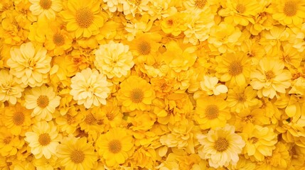 Vibrant yellow flowers floral background closeup shot © afridwi