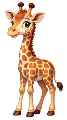 Fototapeta premium Detailed Zebra Foal Clipart, isolated on a white background.