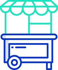 food cart illustration on a white background     