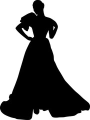 silhouette of a bride