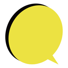 吹き出し　丸　アイソメトリック　黄色