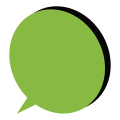 吹き出し　丸　アイソメトリック　黄緑