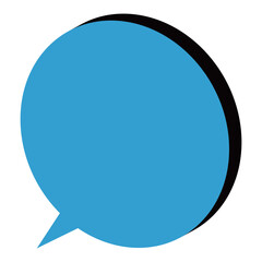 吹き出し　丸　アイソメトリック　水色