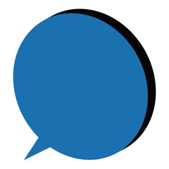 吹き出し　丸　アイソメトリック　青