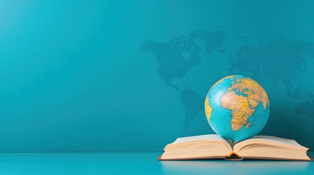 Open book globe education exploration and global learning